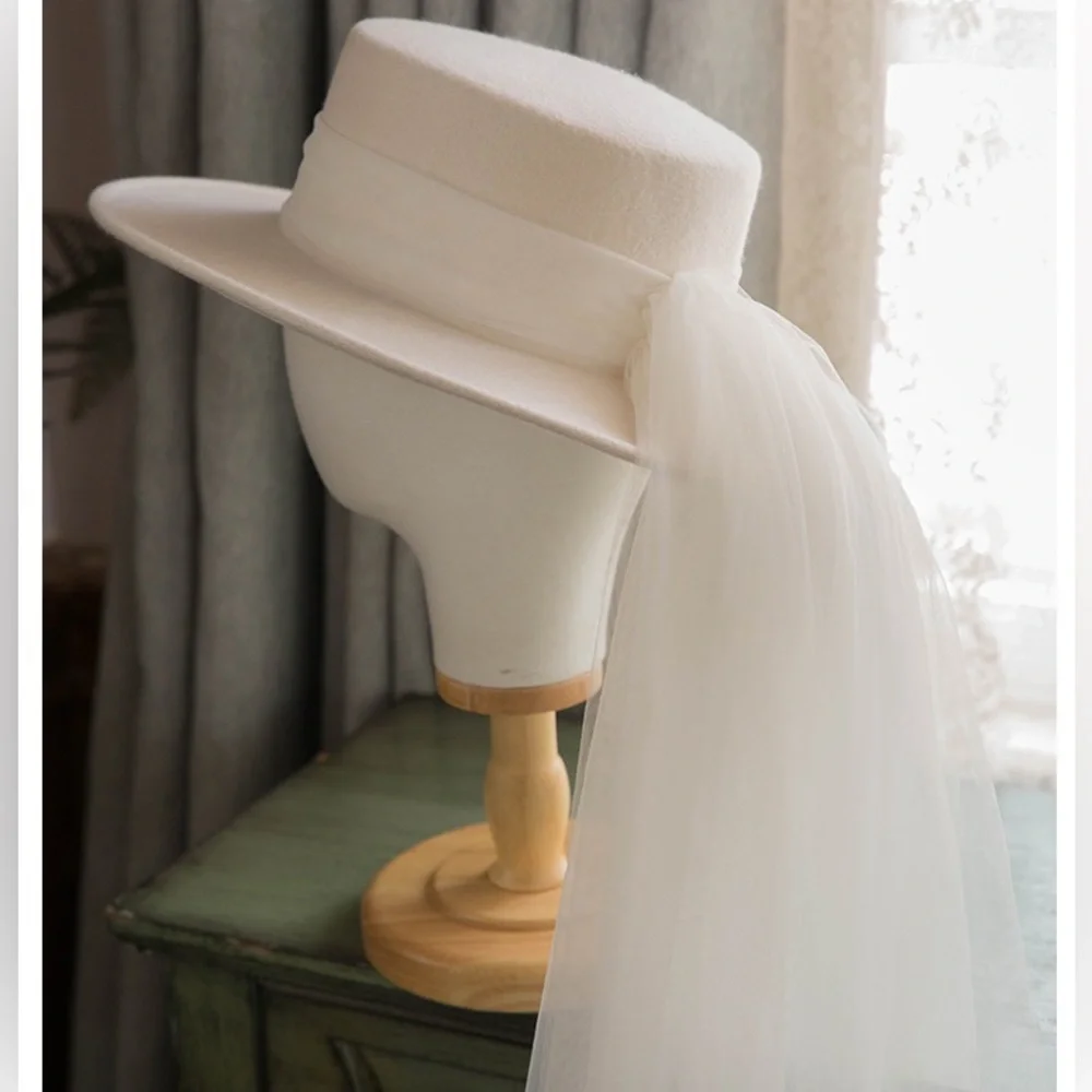 Wedding Hat with Veil - Picture 3 of 7